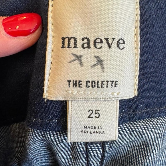 Maeve The Colette Cropped Wide-Leg Jeans Indigo Floral 25 - Picture 7 of 16